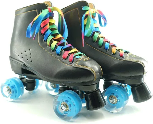 Vista 3 de DECKER - Cordones planos y anchos para patines de hockey, 2 pares de cordones