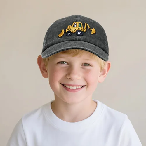 Vista 3 de Gorra de béisbol bordada para niños de 2 a 5 años, ajustable, vintage, de algodón lavado, para niños y niñas
