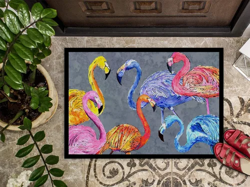 Vista 4 de Caroline's Treasures 8871JMAT Flamingo Six Senses - Tapete para puerta delantera, 24 x 36 pulgadas, para interiores y exteriores, para entrada