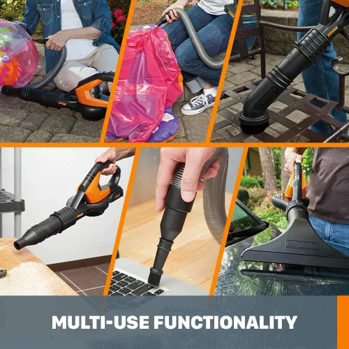 Vista 3 de WORX WG545.9 Soplador de hojas inalámbrico de 20V, sopladores eléctricos para el cuidado del césped con 120 MPH y 2.7 libras, diseño de boquilla