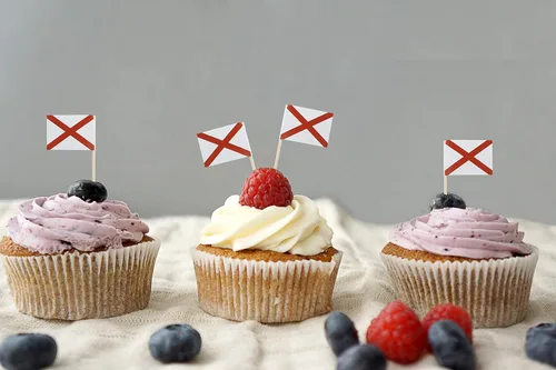Vista 3 de JBCD Banderas pequeñas para cupcakes de Alabama (100 unidades)