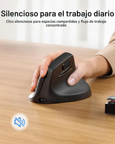 Vista 2 de Keychron Ratón vertical inalámbrico M5 1K con rueda de pulgar, clics