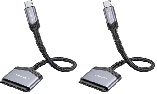 Vista 10 de JSAUX Cable adaptador SATA a USB para cable de nailon SSD/HDD de 2,5 pulgadas, color rojo
