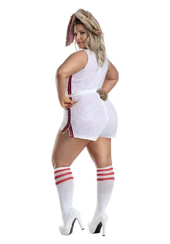 Vista 2 de Disfraz de Coneja Jugadora de Baloncesto para Mujer Talla Plus Multicolor