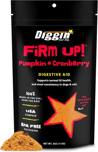 Vista 12 de Diggin’ Your Dog, Suplemento original de calabaza Firm Up para perros y gatos, 1 onza