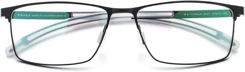 Vista 5 de FONEX Marco de lentes de titanio, marco de anteojos óptico de miopía cuadrado para hombre 8521