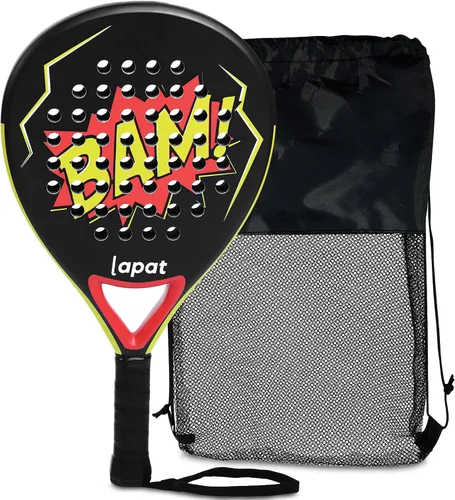 Vista 11 de LAPAT Raqueta de pádel con bolsa de cubierta, superficie de carbono con espuma viscoelástica EVA, raquetas de pádel ligeras, tenis POP