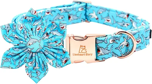 Vista 56 de Collar de perro Lionheart Glory, collar de perro rosa con flor, lindo collar para mascotas con patrón floral ajustable para perros pequeños Rosado