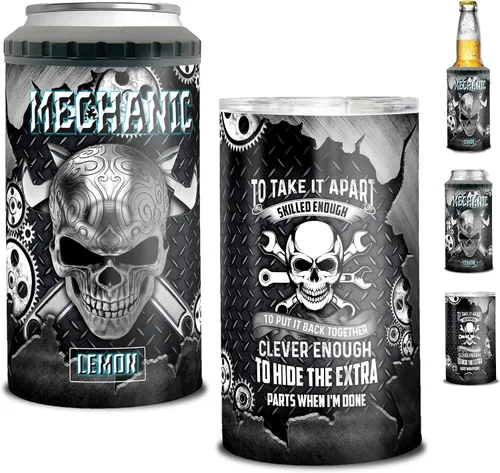Vista 8 de Enfriador de latas personalizado del ejército de Estados Unidos con nombre personalizado, latas militares 4 en 1, vasos con aislamiento de 16 onzas