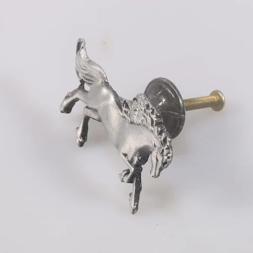 Vista 4 de 6 pomos en forma de caballo, manija de puerta, armario, cajón, aparador, pomos de un solo agujero, manijas para muebles de cocina, armario, armario