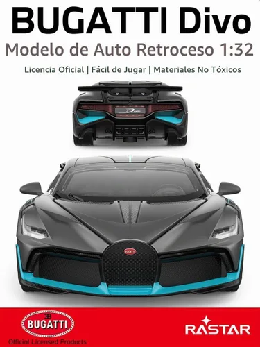 Vista 2 de RASTAR 1/32 - Auto fundido a presión con licencia oficial para Bugatti DIVO, gris