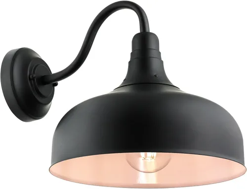 Vista 8 de Sunlite 46067-SU - Lámpara rústica de estilo granero con cuello de cisne, montaje en pared, enchufe de base media (E26), requiere bombilla estándar