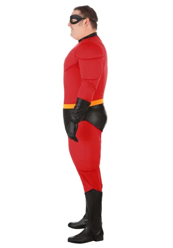 Vista 4 de Disfraz Deluxe de Mr. Incredible Talla Plus para Hombre de Disney Los Increíbles Multicolor