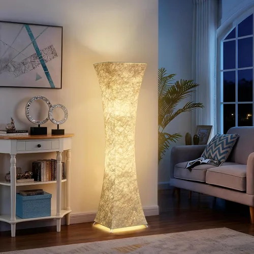 Vista 5 de GyroVu Lámpara de pie para sala de estar, 47" Lámparas de pie de esquina de pie con temperatura de color ajustable, lámpara de pie de columna