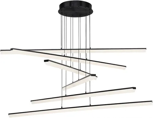 Vista 6 de WAC Lighting dweLED, pila 3 luces LED colgante lineal 3000K en negro