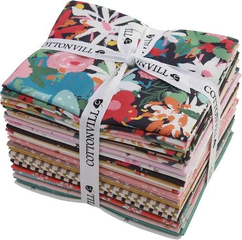 Vista 7 de COTTONVILL Colección Bloom 20COUNT - Tela de acolchado con estampado de algodón (1 yarda, 01-Bloom Main-1)