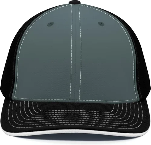 Vista 2 de Pacific Headwear Gorra unisex Pacific Headwear Trucker Flexfit® para adultos Grafito/Negro/Negro
