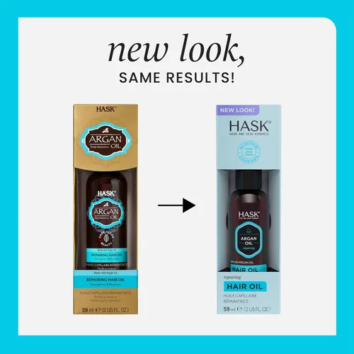 Vista 4 de HASK Repair - Juego de champú y acondicionador de aceite de argán + aceite de brillo, 2 viales