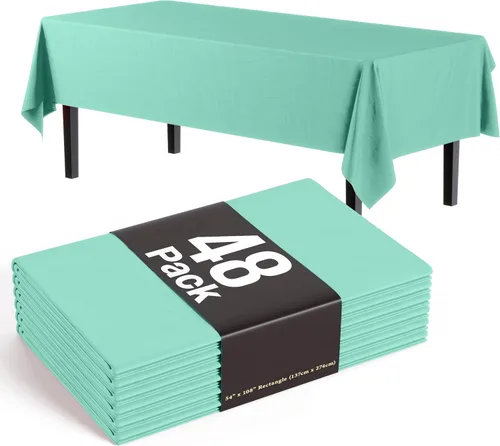 Vista 29 de Exquisite Mantel rectangular negro de 54 x 108 pulgadas, paquete de 48