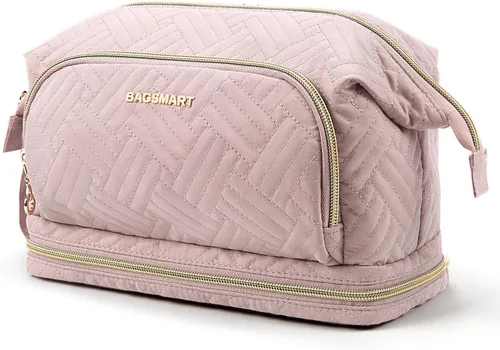 Vista 14 de BAGSMART Bolsa de Maquillaje, Esponjosa, Negro, Bolsa de maquillaje