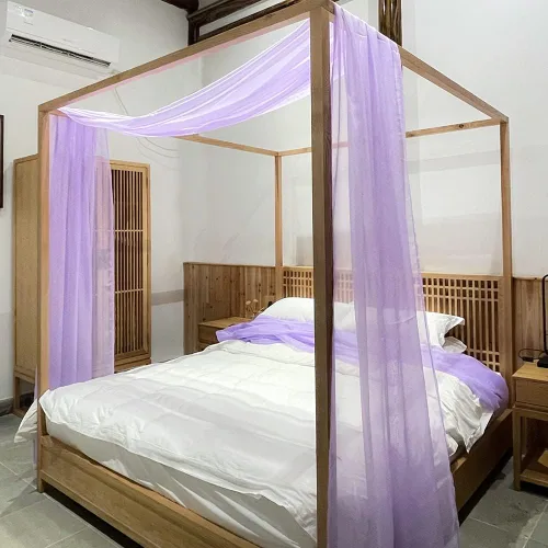 Vista 15 de Linentalks Cortinas de cama negras para cama individual, bufanda de cama transparente de lujo, cortinas de cama con cenefa, cortinas de cama