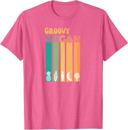 Vista 40 de Groovy Vegan Retro Vintage Cool Veggies 70 80 Flower Power Camiseta, Negro