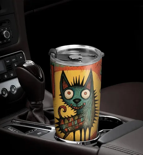 Vista 5 de Regalos de lobo de 20 onzas para los amantes del lobo, divertido amante del café, taza de vaso de lobo, taza de viaje aislada con tapa, termo