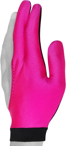 Vista 3 de Fortuna - Guante de billar para taco de billar – Clásico bicolor – para mano izquierda – rosa/negro (pequeño)