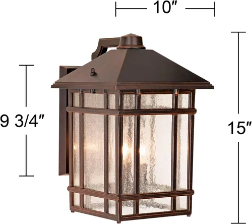 Vista 4 de J du J Sierra Craftsman - Lámpara de pared para exteriores de 15 pulgadas de alto