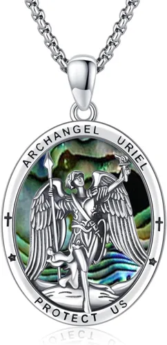 Vista 75 de Collar de amuleto de medalla de San Patrono de plata/oro de 14 39A-St Peregrino-Plata