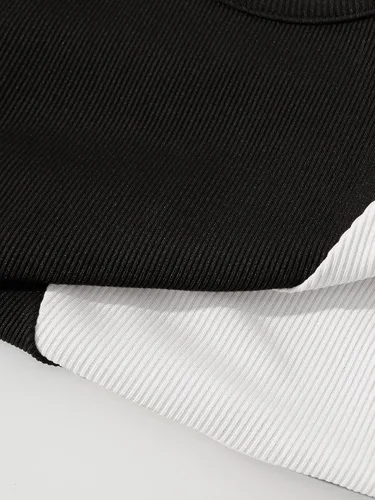 Vista 4 de Verdusa Camiseta sin mangas con cuello redondo y acanalado para mujer
