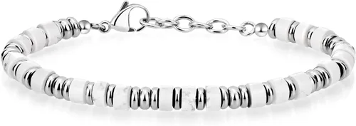 Vista 17 de SIUMAL Pulsera para hombre, pulseras bohemias de acero inoxidable para hombres, pulseras de cuentas, regalos de joyería para marido, padre, amigos