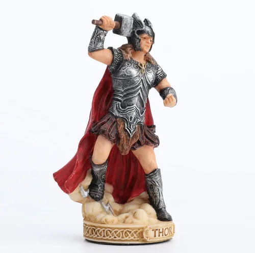 Vista 2 de Veronese Design Figura miniatura de poliresina pintada a mano Thor Dios del Trueno de 3 3/8 pulgadas