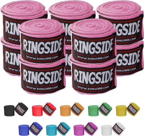 Vista 31 de Ringside Mexican Style Boxing Hand Wraps (Pairs) - 180" Semi-Elastic Cotton Blend Wrist Support with Thumb Loop for MMA, Muay Thai, Kickboxing