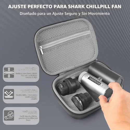 Vista 4 de Hard Carrying Case Compatible with Shark ChillPill Fan Accessories Carbon