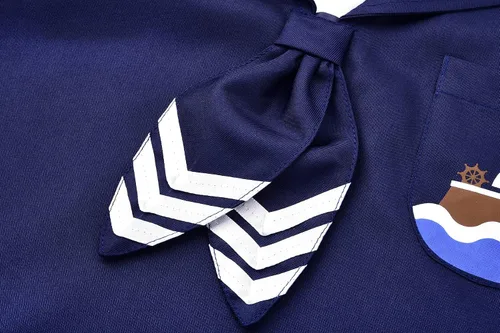 Vista 5 de ReliBeauty Uniforme de marinero para niños y niñas con sombrero, azul marino