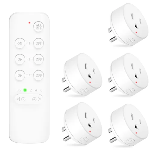 Vista 31 de NineLeaf - Enchufe de salida de control remoto, interruptor de luz de encendido y apagado inalámbrico desmontable 500FT Light Plug Decorator