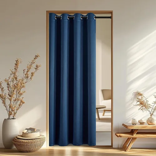 Vista 34 de IGEMAEVE Cortinas opacas para dormitorio con ojales, beige, 52 pulgadas