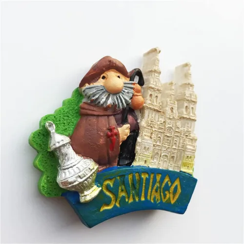 Vista 4 de Santiago Chile - Imán para nevera, recuerdo de viaje, decoración de nevera, calcomanía magnética pintada a mano, colección artesanal