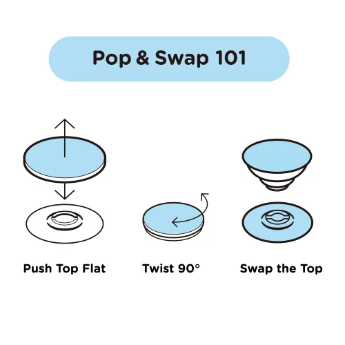 Vista 6 de PopSockets - Agarre para teléfono con soporte expandible, agarre adhesivo, transparente