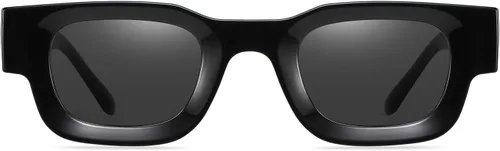 Vista 6 de EYLRIM Gafas de sol de marco cuadrado grueso para mujeres y hombres, lentes de sol polarizados rectangulares gruesos con protección UV400