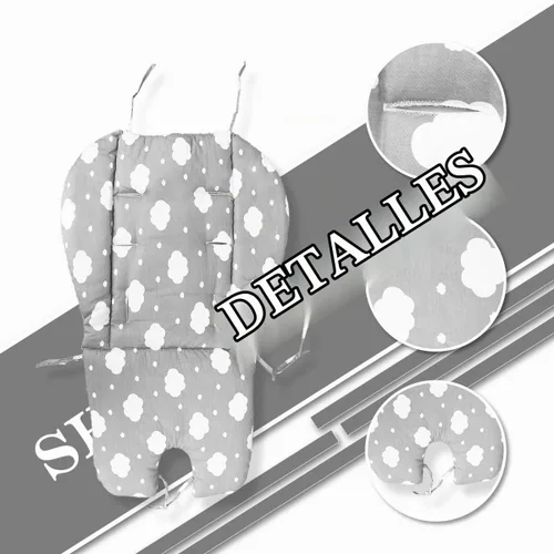 Vista 2 de Twoworld Cojín para silla alta, cojín grueso grande para silla alta para bebé, transpirable, adecuado para todo tipo de sillas de comedor de bebé