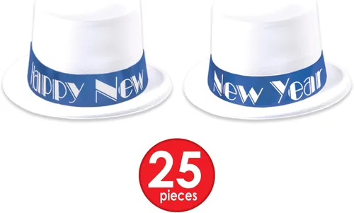 Vista 3 de Beistle Surtido azul ártico para 50 personas – Kit de fiesta de Nochevieja con adornos de terciopelo blanco, tiaras plumadas con purpurina, cuernos