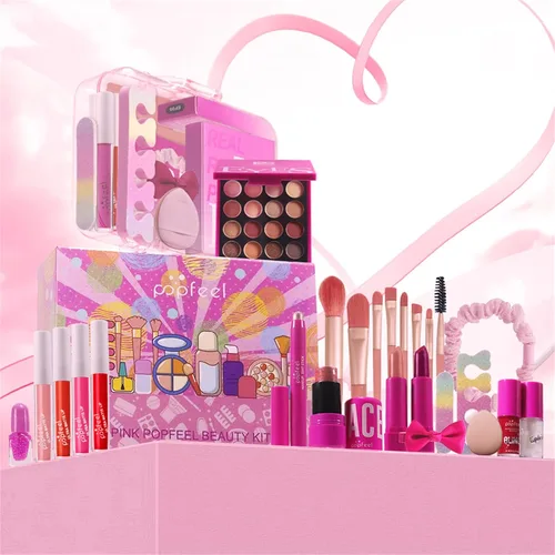 Vista 2 de Kit de maquillaje todo en uno rosa intenso para mujeres, kit completo, regalo de maquillaje para el día de la madre, para mujeres y niñas, paquete