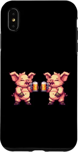 Vista 7 de iPhone 15 Pig Beer Party Team Comic Gamer Crew Case