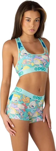 Vista 3 de PSD Hey Arnold - Brasier deportivo para mujer, con espalda cruzada, con tela de microfibra transpirable