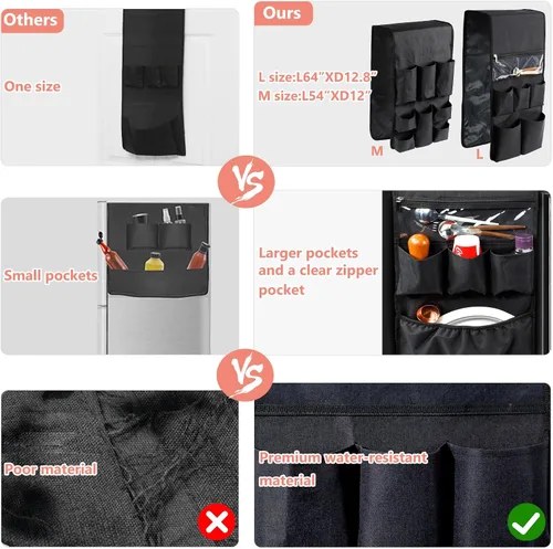 Vista 5 de Over The Fridge Organizer Storage – Organizador de mini refrigerador mejorado 2023 – Esenciales de habitación universitaria para estudiantes