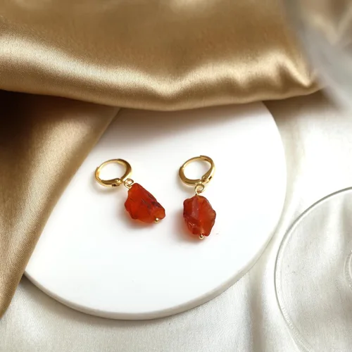 Vista 52 de Gempires Handmade Gemstone Hoop Earrings Raw Crystal Dangle Jewelry Hypoallergenic Gold Plated Lightweight Elegant Jewelry Gifts For Women