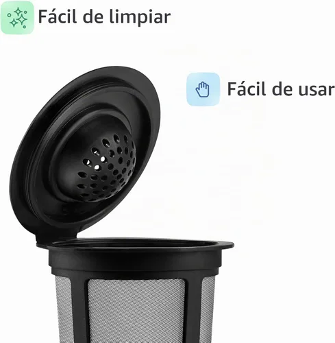 Vista 3 de 4 tazas K reutilizables negras para cafeteras Keurig, compatibles con K-Express, K-Elite, K-Select, K-Classic, K-Mini, K-Compact