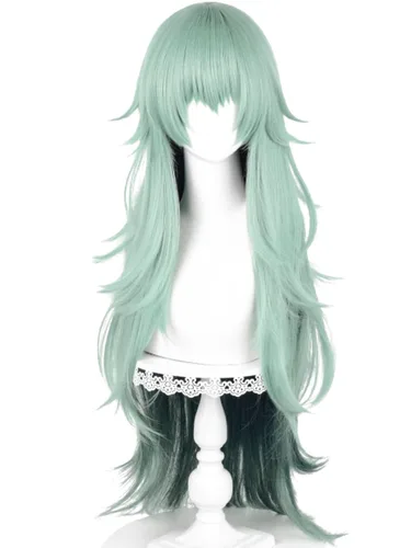 Vista 32 de Peluca corta y recta de anime para cosplay de anime de 14 pulgadas, peluca